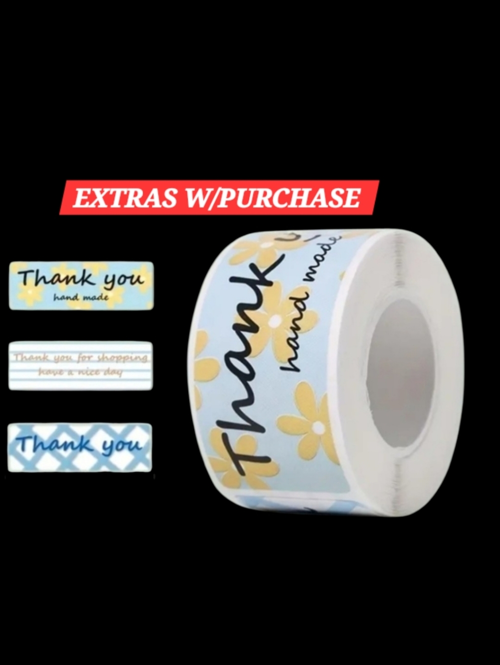120ct. Thank You Hand Made Blue & Yellow Bonus 3 Random Polymailers